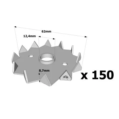 Crampon Bulldog simple denture C2 et C4 - Réf. C2-62M12G-B_150