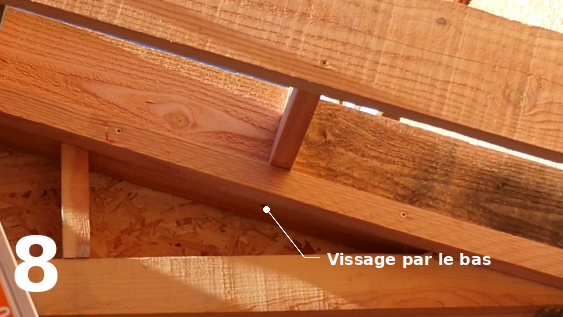 Fixation des aboutages avec la lisse haute du mur 