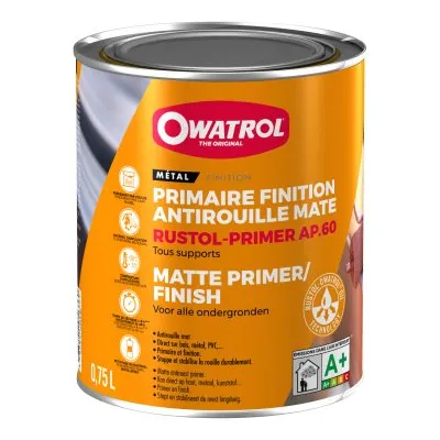 RUSTOL-PRIMER AP.60 : Primaire et finition antirouille mat - Réf. 762