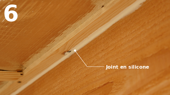 Joints entre les lattes et les pannes faîtière