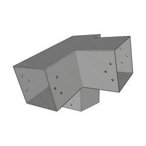 Aperçu du connecteur SUNDIY pente 20° Gris aluminium RAL 9006 - 120mm à 3 directions - Forme L2