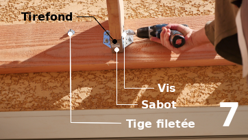 Fixation des chevrons sur les sabots