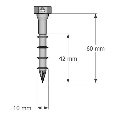 Vis connecteurs acier sur bois, SSH10.0X60 - Réf. 75151