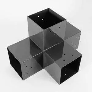 Photographie du connecteur SUNDIY Anthracite RAL 7016 - 120mm en T pour 4 directions