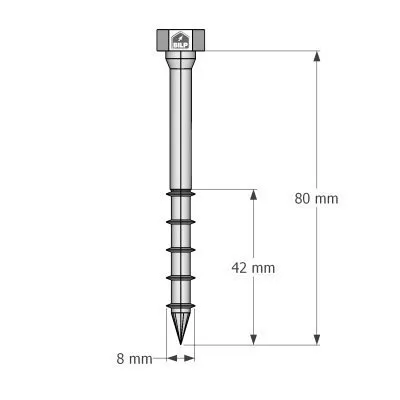 Vis connecteurs acier sur bois, SSH8.0X80 - Réf. 75137