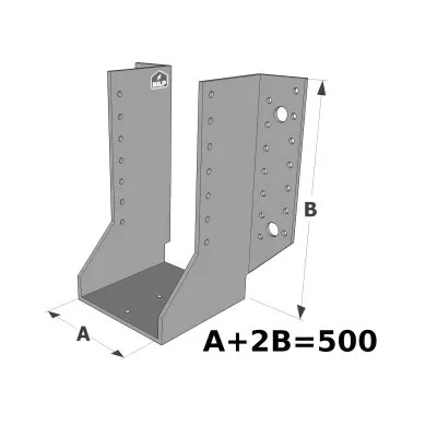 Grands sabots à ailes extérieures, gamme GSE CLASSIQUE (épaisseur 4mm, profondeur 110mm) - Réf. GSE500/4X