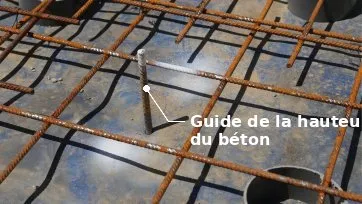 Les guides pour l’épaisseur de la dalle