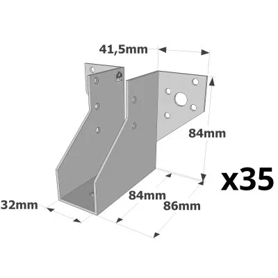 Sabots à ailes extérieures, gamme SAE CLASSIQUE (épaisseur 2mm, profondeur 84mm) - Réf. SAE200/32/2_35