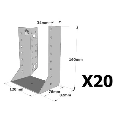 Sabots à ailes intérieures, gamme SAI CLASSIQUE (épaisseur 2mm) - Réf. SAI440/120/2_20