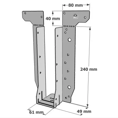 Etrier pour poutres en I - Réf. EWH240/61