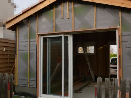 Mise en place des tasseaux de bardage