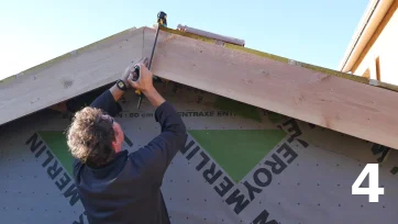 Pose des planches de rive