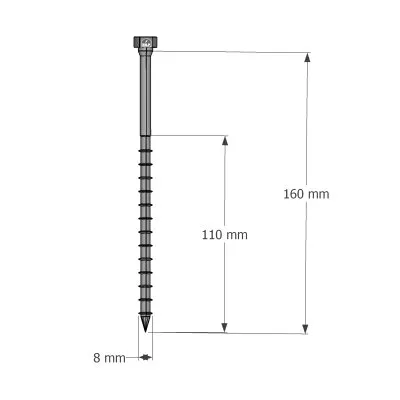 Vis connecteurs acier sur bois, SSH8.0X160 - Réf. 75142