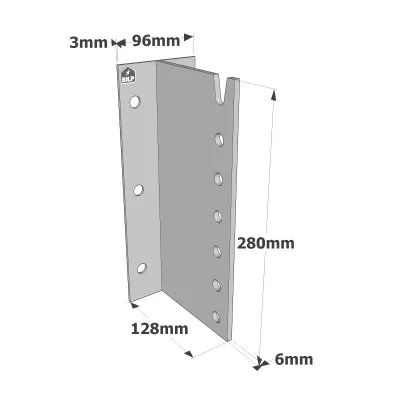 Etrier à âme intérieure à fixer sur SUPPORT BOIS OU sur SUPPORT RIGIDE (BETON ou ACIER) - Idéal pour les assemblages de pannes déversées - Réf. BTC280-B