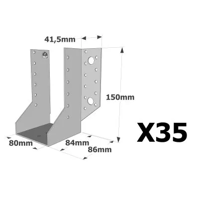 Sabots à ailes extérieures, gamme SAE CLASSIQUE (épaisseur 2mm, profondeur 84mm) - Réf. SAE380/80/2_35