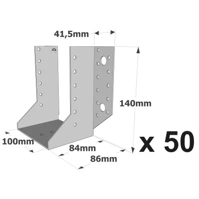 Sabots à ailes extérieures, gamme SAE CLASSIQUE (épaisseur 2mm, profondeur 84mm) - Réf. SAE380/100/2_50