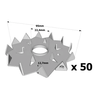 Crampon Bulldog simple denture C2 et C4 - Réf. C2-95M22G-B_50