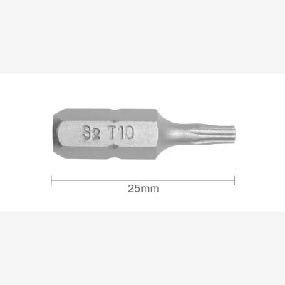 Embout T10 25mm (Qualité Professionnelle, Acier S2) - lot de 1 embout - Réf. EmboutT10_1