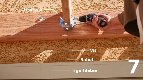 Fixation des chevrons sur les sabots