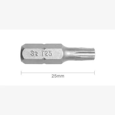 Embout T25 25mm (Qualité Professionnelle, Acier S2) - lot de 20 embouts - Réf. EmboutT25_20