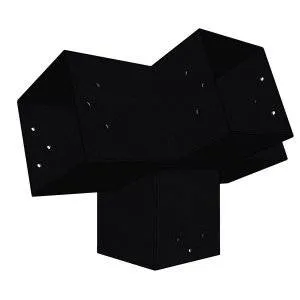 Connecteur SUNDIY pente 20° Noir mat RAL 9005 - 120mm à 4 directions - Forme T1