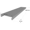 Couvertine d'acrotère plate - Gamme 200 - Aluminium 15/10 - Longueur 2000mm - Réf. CP15-200-2000