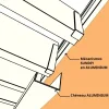 Modélisation 3D : chéneau Blanc 9010 sous les lames et mécanisme SUNDIY en aluminium