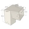 Dimensions du connecteur SUNDIY pente 20° Blanc RAL 9010 - 120mm à 3 directions - Forme L1